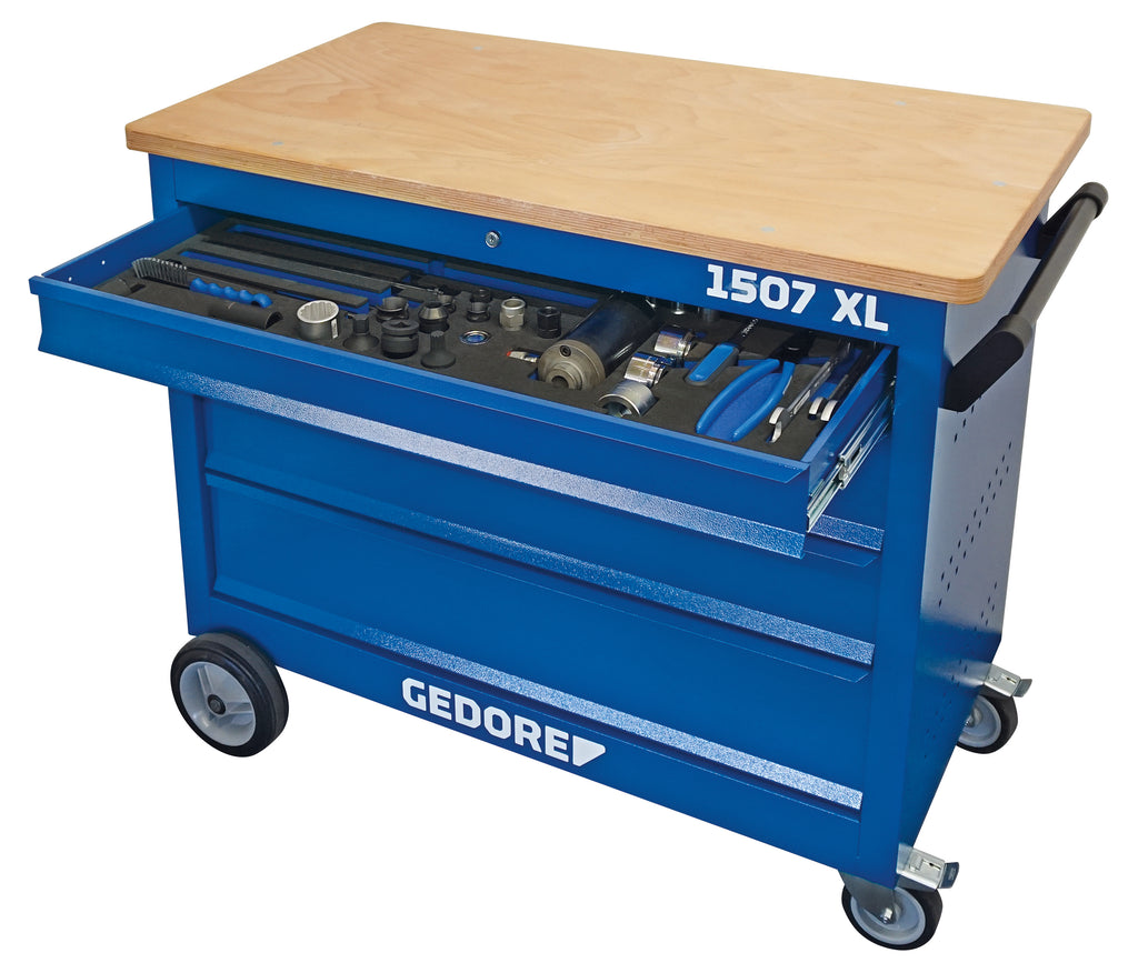 Gedore MODULO 250" Assembly trolley full view with top drawer open