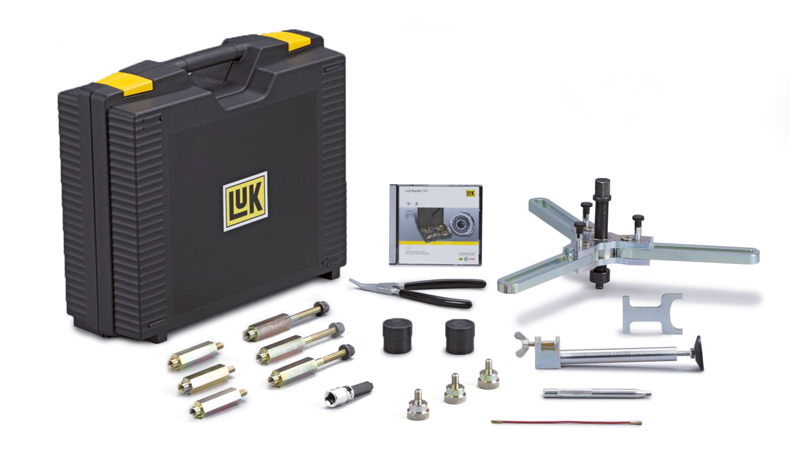 LUK 2CT Basic tool kit with case sitting beside full contents